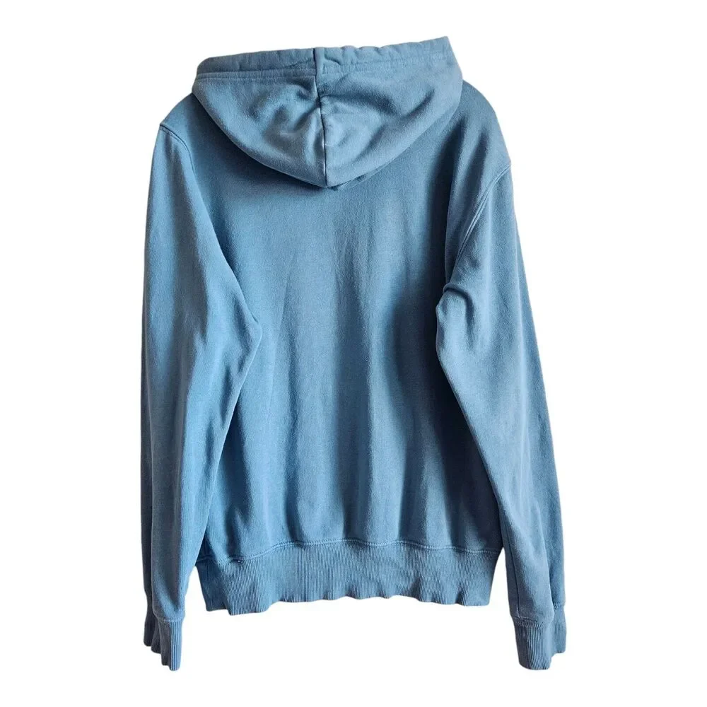THE NORTH FACE Men S Hoodie Sweatshirt Blue Logo Drawstring Kangaroo Pocket 42